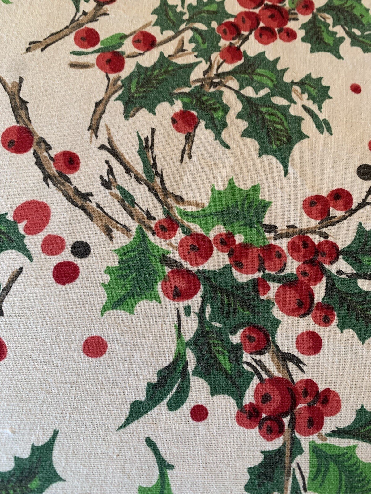 Vintage Holly with Berries Rectangle Christmas Tablecloth eBay