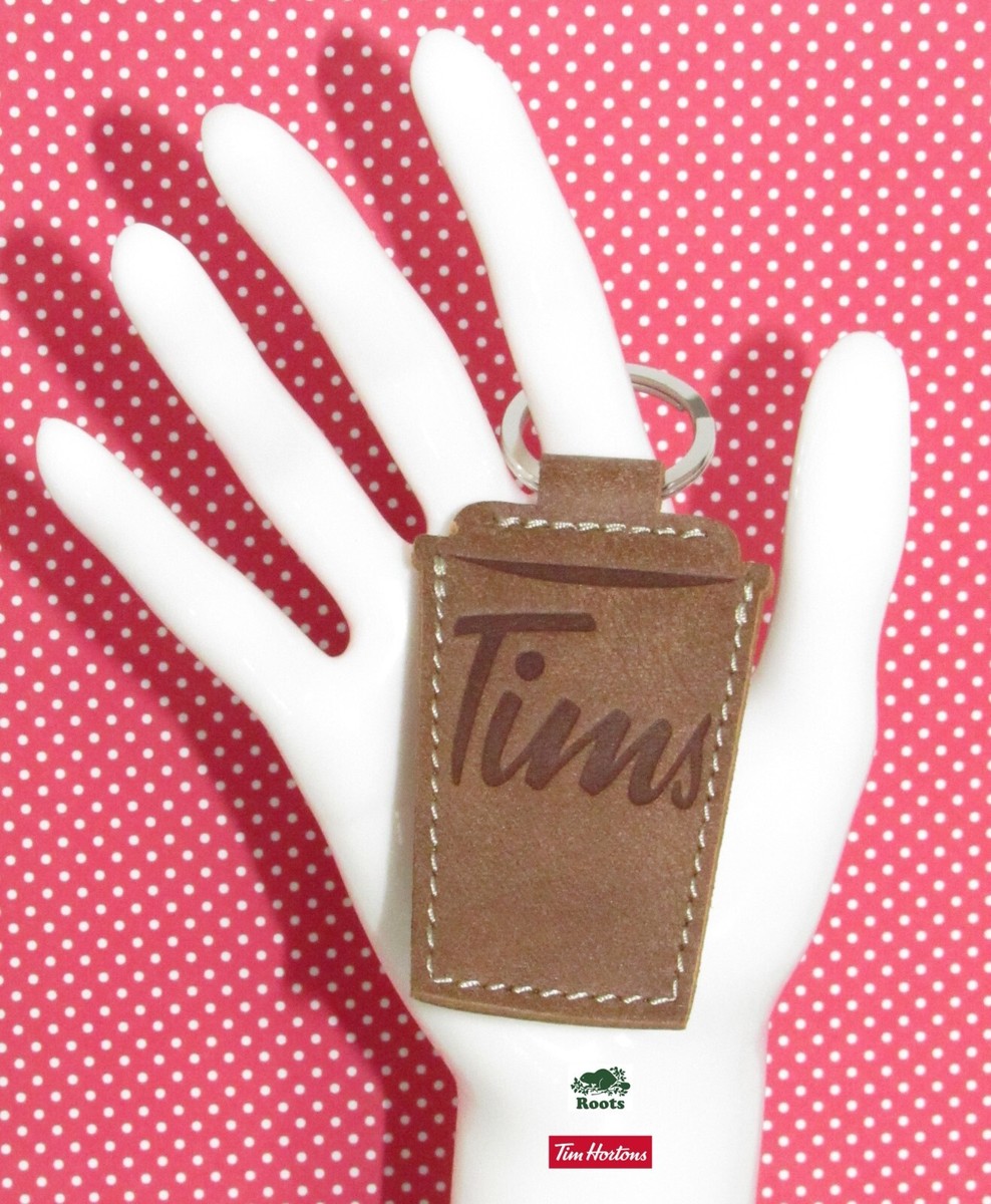 ティムホートン　ルーツ　キーチェーン NEW ROOTS & TIM HORTONS TRIBE LEATHER ICONIC COFFEE CUP