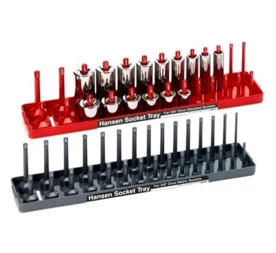 Hansen Global 3/8" Drive Metric & SAE Standard & Deep Socket Tray Organizer Set