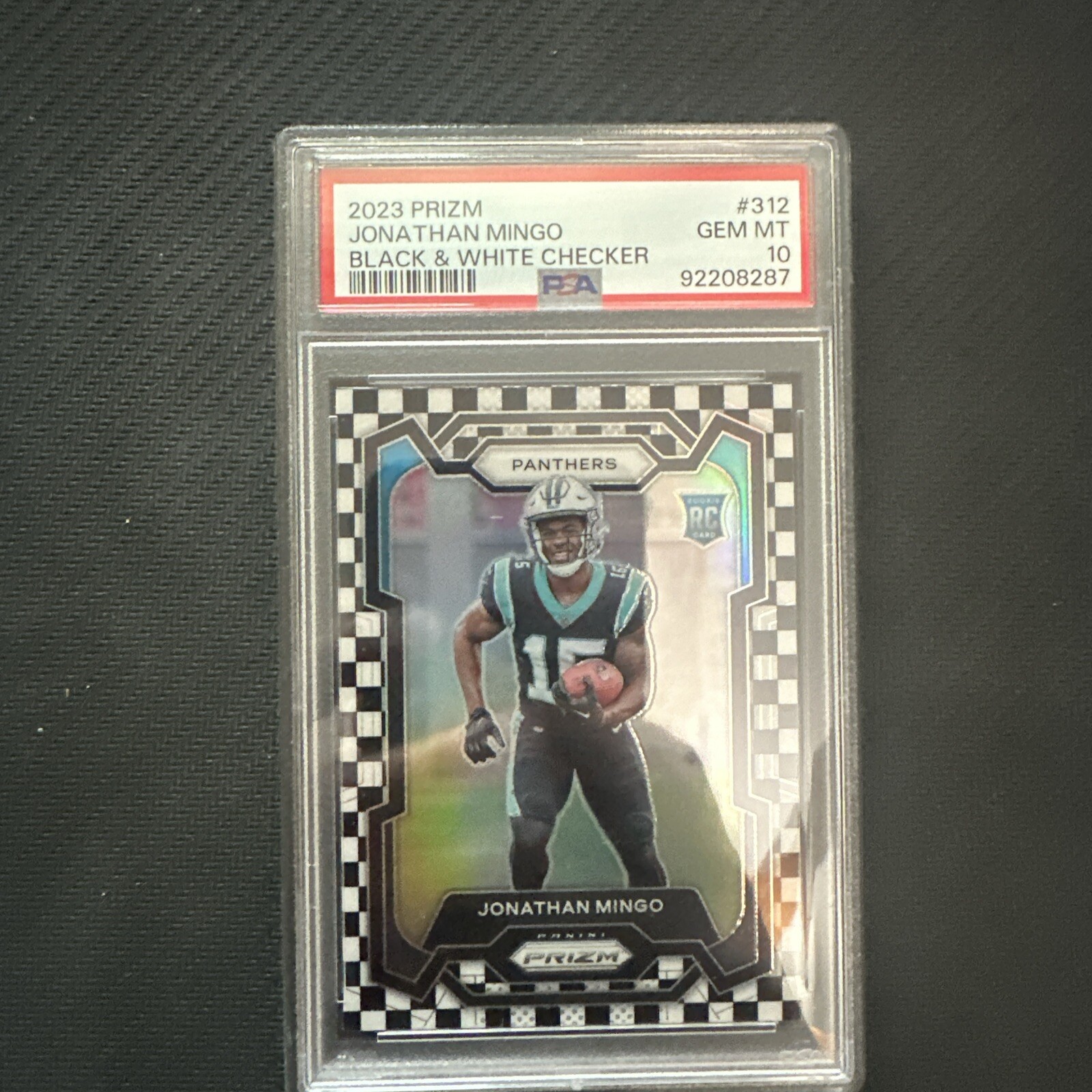 2023 Panini Prizm JONATHAN MINGO Black & White CHECKER PSA 10 GEM MT #312