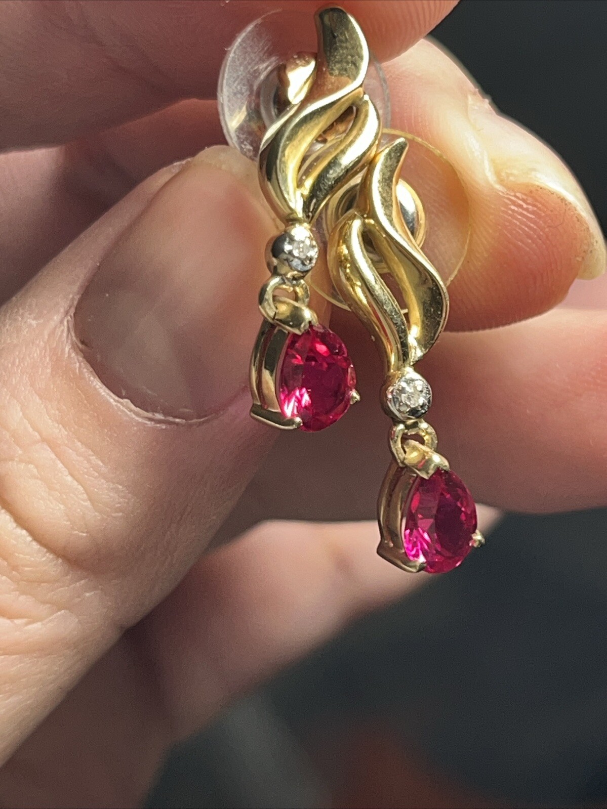 Diamond And Ruby Earrings (authentic) - image 2