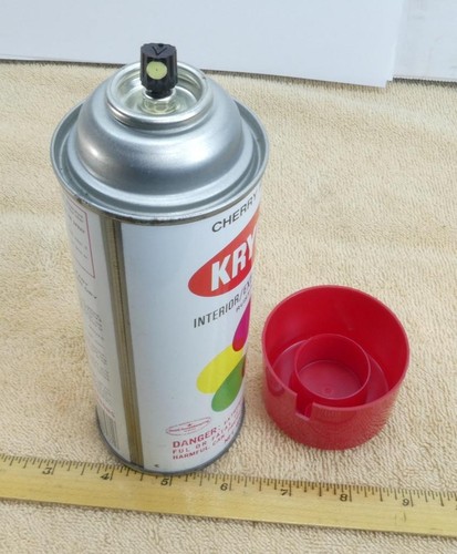 Vintage KRYLON Borden Spray Paint Metal Can Cherry Red 2101 Near Full ! - Picture 7 of 8