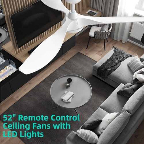 Roomratv Ceiling Fans with Lights,Large Airflow 52inch Modern Ceiling Fan wit... - Picture 2 of 9