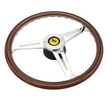 Luisi Montecarlo Vintage Wood Steering Wheel 390mm With Ferrari Horn Button