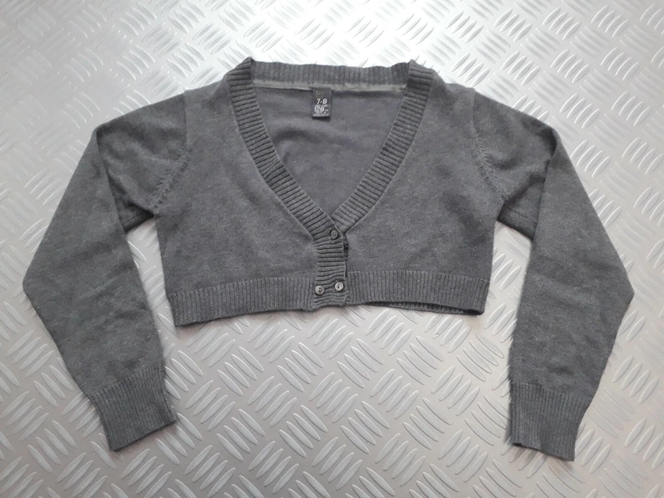 Gilet court ZARA KIDS 7-8 ans 128 cm gris manches longues très bon état - Photo 1/3