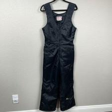 Vintage Bombardier Sportwear Insulated Ski Snow Bib Black Made in USA