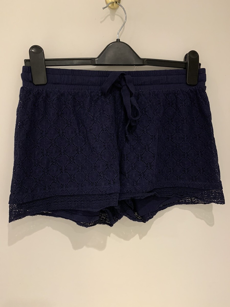 Oysho Blue Lace Lightweight Shorts Small UK 8-10 New Loungewear Beach