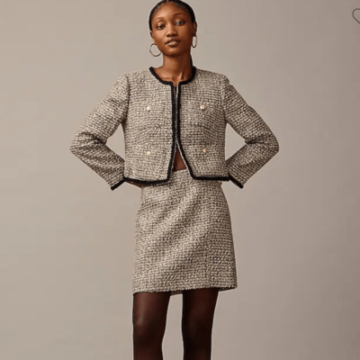 J Crew Collection A line mini skirt in tinsel tweed Womens Size 14