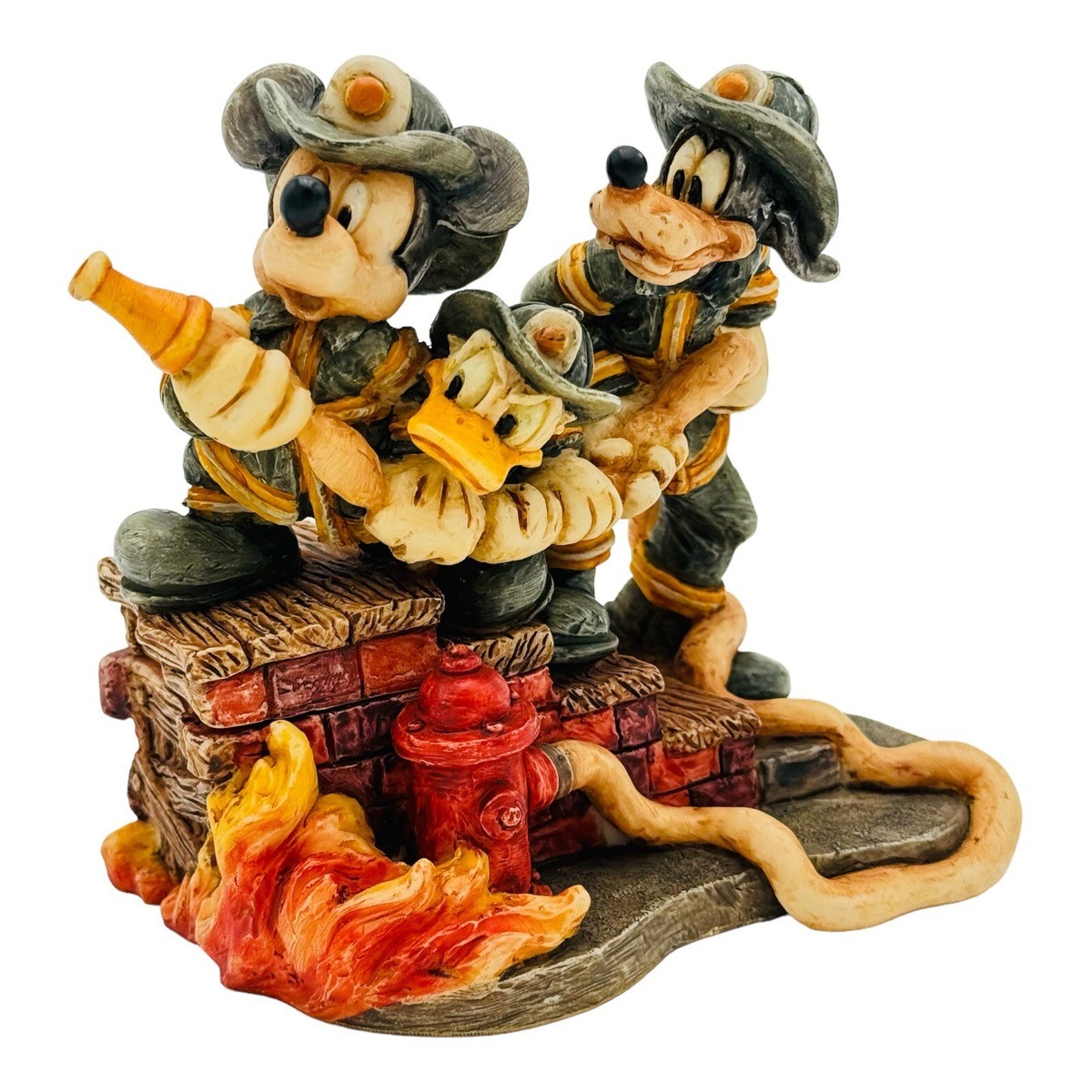 Disney Harmony Kingdom Firefighter Mickey & Co Figure Trinket Box