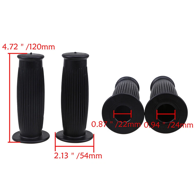 Par de empuñaduras de manillar delanteras antideslizantes negras universales para motocicleta de 7/8" para Honda Foto 2 de 4