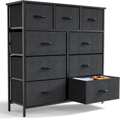 9 Fabric Drawers Dresser for Bedroom Living Room Chest of Drawers Storage Tower
