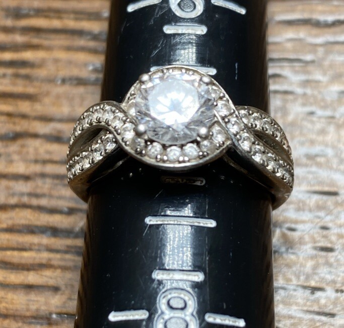 Elegant Women's Jewelry 925 Sterling Silver C EC Round-Cut Ring