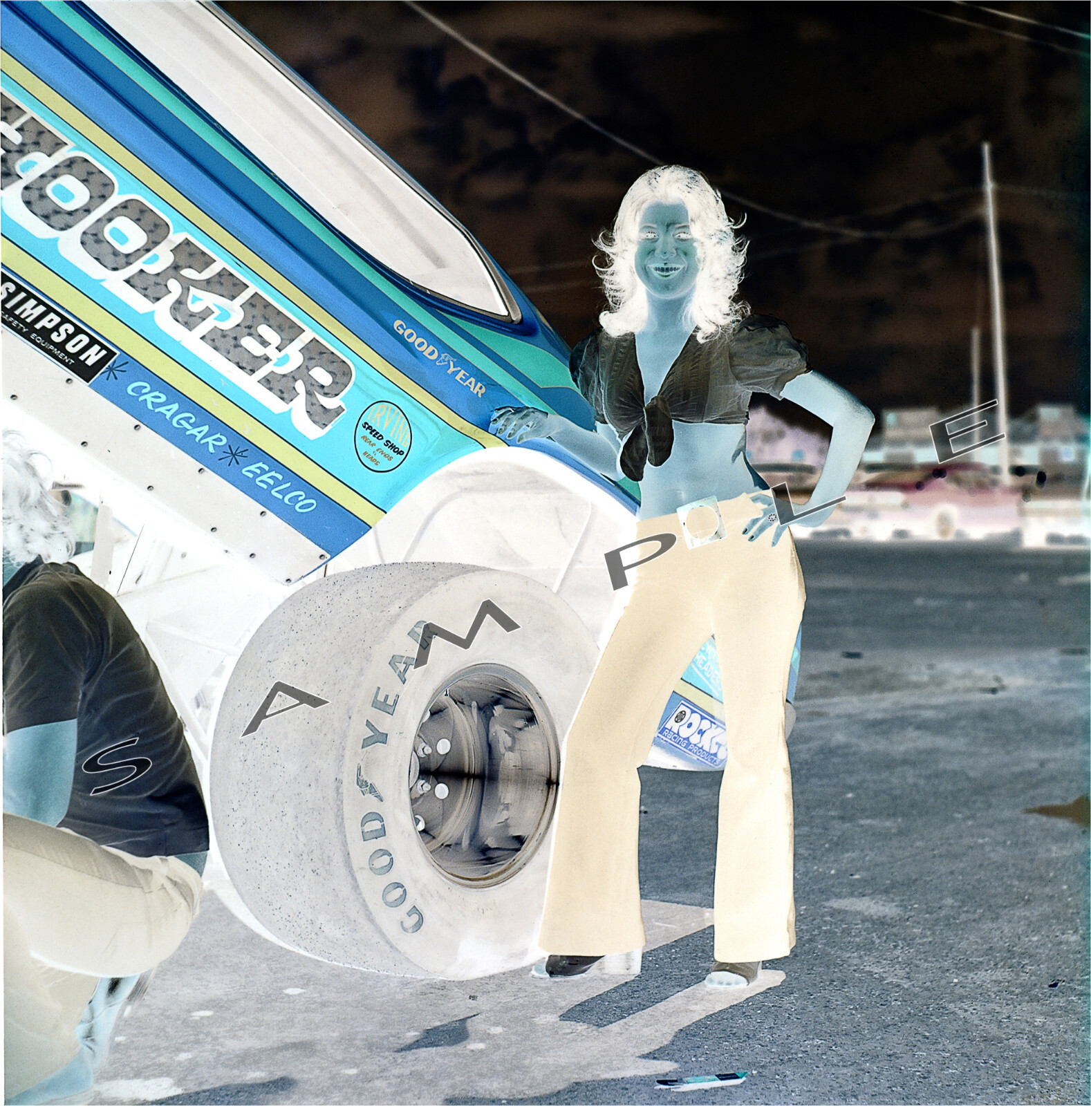 Vintage Original Drag Racing 120 Negative L.A. Hooker Mustang Funny Car