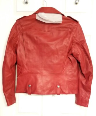 Coach Red Cardinal Motorcycle Leather 58656 Jacket Size 0 US (XS
