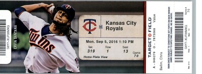 Kansas City Royals vs Minnesota Twins 9/5/2016 Full Ticket 