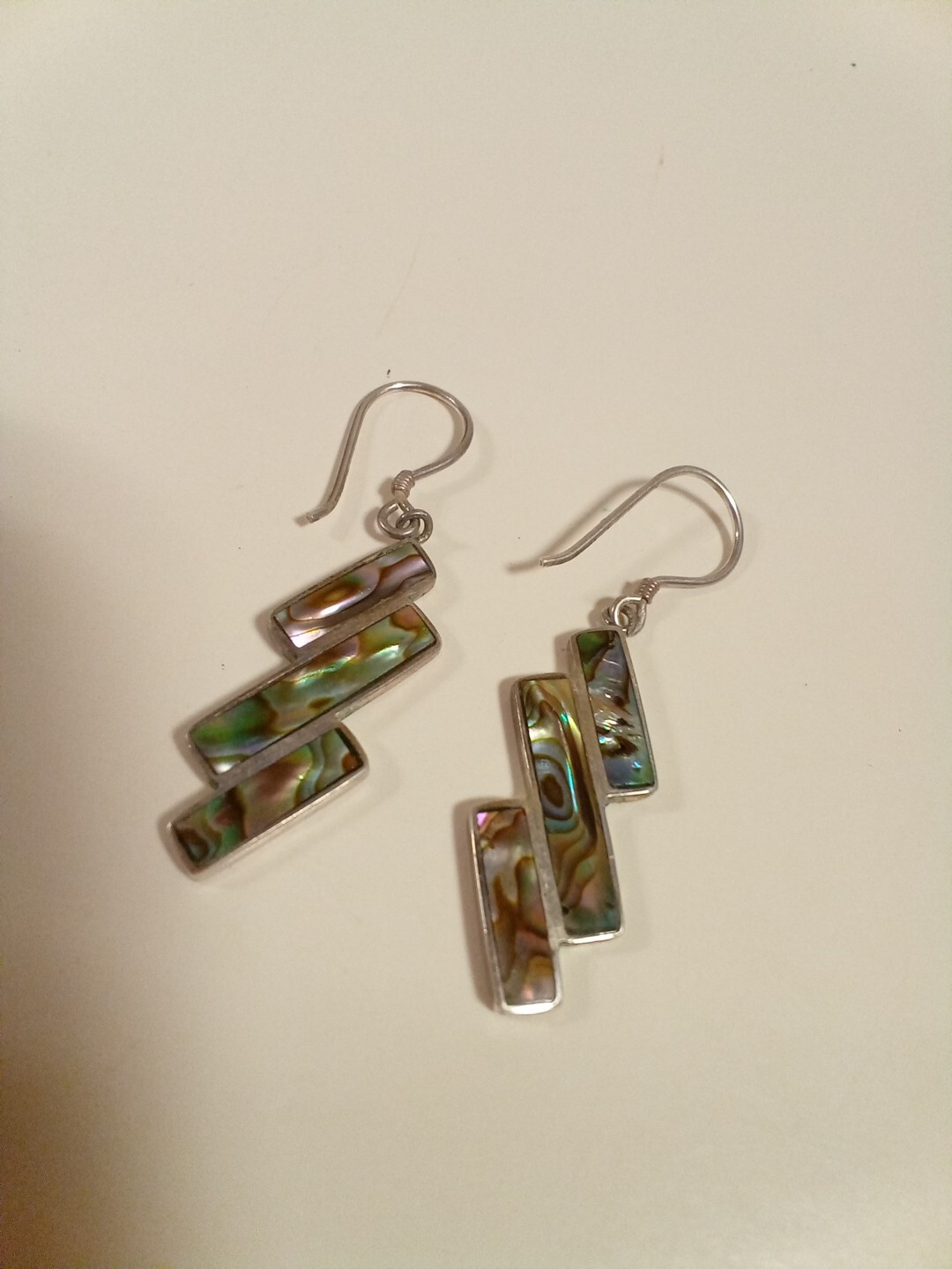 Sterling Silver Abalone Stone Dangle Earrings Lot… - image 6