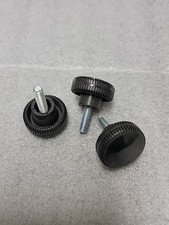 1/4-20 x 3/4" Black Knurled Round Knob Thumb Screws; Qty: 5