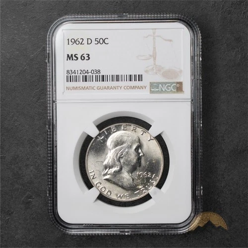 1962-D Franklin Silver Half Dollar 50c - NGC MS63 - Denver