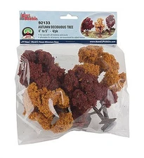 JTT Autumn Deciduous Trees 4 - 5 inch - Model Railroad Tree Scenery