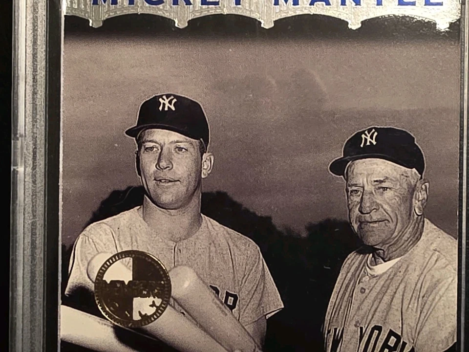 1996 Topps Stadium Club Mickey Mantle, Casey Stengel #MM8 JOGO USADO BAT-BCCG 8💥 - Imagem 4 de 4