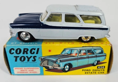 CORGI FORD ZEPHYR ESTATE CAR IN ORIGINAL BOX 1960s MADE IN BRITAIN GOOD 424