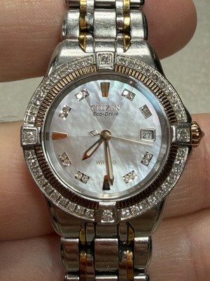 Citizen Signature E011-S062543 Eco-Drive Diamond Two-Tone Women s MOP Watch