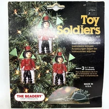 The Beadery TOY SOLDIERS Bead Christmas Ornament KIT Vintage 1990 NOS Sealed