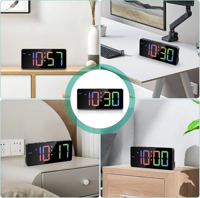 Alarm Clock for Bedroom 7 In Large Display Digital Clock with Dual Alarms&US