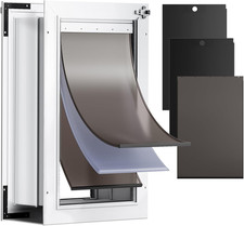 3-Flap Dog Door for Wall, Large Doggy Door, All Aluminum Heavy Duty Pet Door, Ex