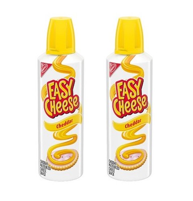 (2 pack) Easy Cheese Cheddar Cheese Snack, 8 oz Pack of 2