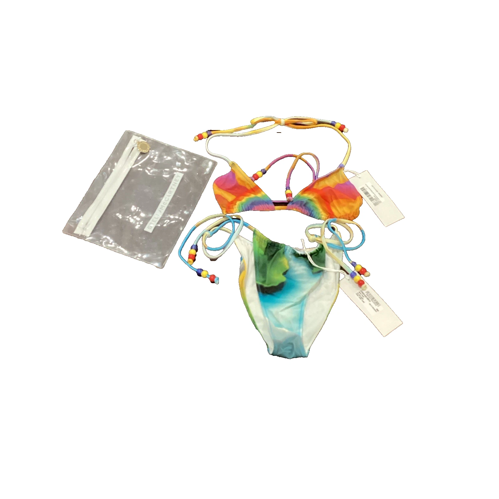 Stella McCartney — Stella McCartney Smile Print Multi Colored Tie Side Bikini Set NWT