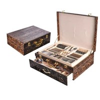 New Stainless Steel Wedding Luxury Pattern Handle Flatware Set 84pcs Cutlery Set