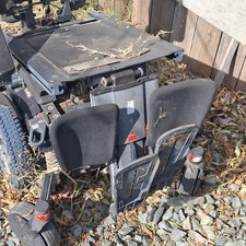 Black Electric Power Wheelchair with Dual Backrests and Side Wheels