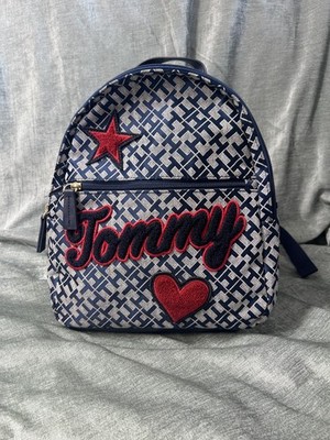 Tommy Hilfiger Monogram Mini Backpack Embroidered Red Star