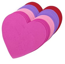 Foam Hearts for Crafts 6" Shapes 24 Pcs, Red and Pink