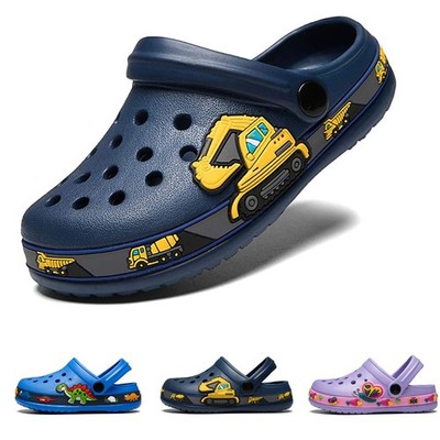 Toddler Clogs Kids for Girls Boys Slip on 9 Toddler, Darkblue Digger