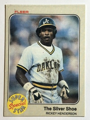 The Silver Shoe Rickey Henderson 1983 Fleer 639 EX-NM