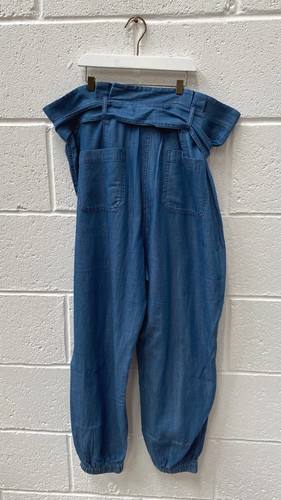 Boden High-Waisted Paperbag Trousers Denim Size UK 18R 1 RVB001 - Picture 3 of 7