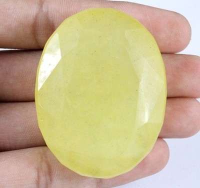 Natürlicher 357 Ct Madagaskar Gelber Saphir Ovaler Edelstein Kostenloser Versand