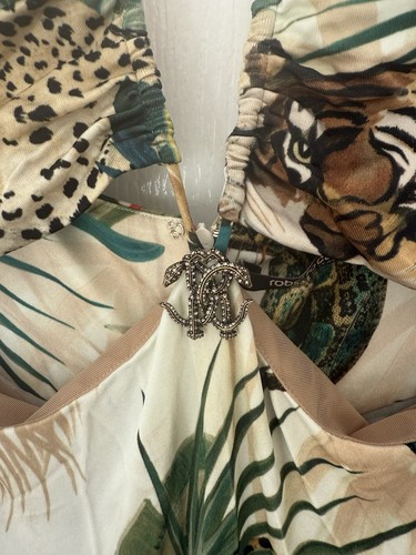 Vestido de noche de safari jersey de seda elástico Roberto Cavalli IT40/UK8/US4/FR36 - Imagen 15 de 23