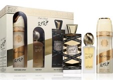 Lattafa Oud Mood Gift Set Eau De Parfum 3 Pcs 3.4oz Unisex Oriental Woody Scents