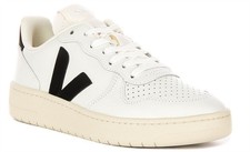 Image of Veja V10 Prime Leather White Low Profile Womens Trainer White Black UK 3 - 8