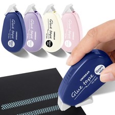4 Pack Double Sided Tape Roller, Scrapbook Supplies, Glue Tape Roller for Cra...