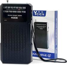 Radios Portable Am Fm, Battery Powered Radio with Back Clip, Headphone Jack, Por