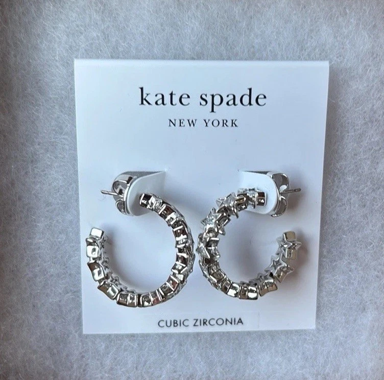 Pendientes Huggies Estrella Cadete Espacial Tono Plata Kate Spade Foto 4 de 4