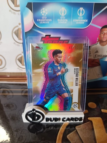 Estevao Willian 2025-26 Topps UEFA Finest Hologlow SSP RC Gold /50 Case Hit