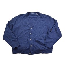 Vintage 1990s Grant Thomas 100 Wool Knit Cardigan Sweater Men's XL