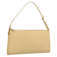 LOUIS VUITTON Epi Pochette Accessoires Pouch Vanilla M5294A LV Auth 195523V