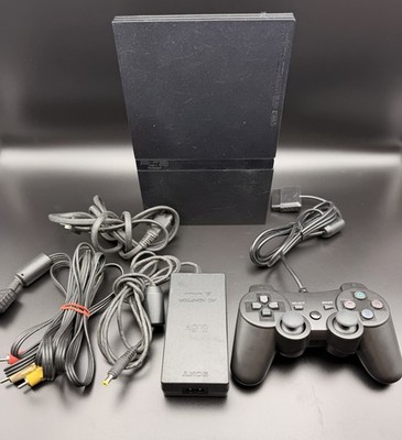 Sony PlayStation 2 Slim Black Console with Controller SCPH-70012 | Tested