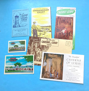 Caverns of Luray Booklet, Brochure, Motel Postcard, and Singing Tower Brochure